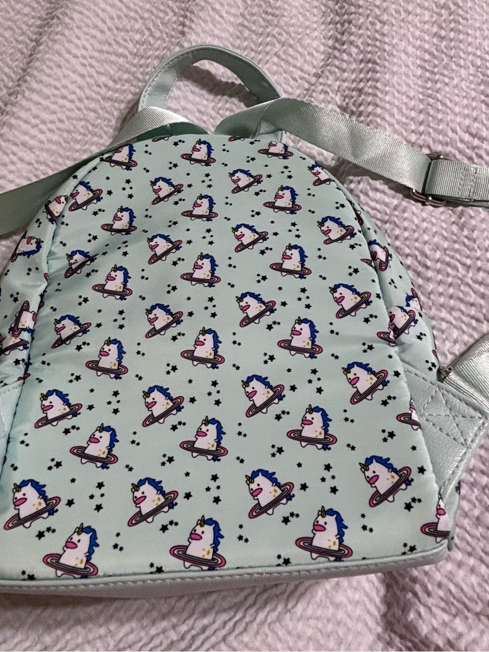 Cute Mint Unicorn Print Backpack - Women - Picture 3 of 9